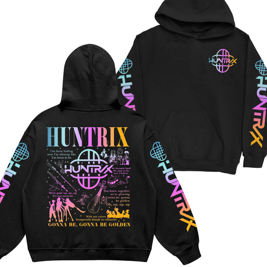 Limited Huntrix Golden Lyric Sleeves Youth Hoodie Sweatshirt Unisex Kpop Hunter Graphic Fan Art