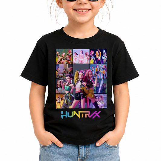 Colorful Huntrix Girl DTG Print Graphic Youth Shirt Sweatshirt Unisex Kpop Hunter Fan Art