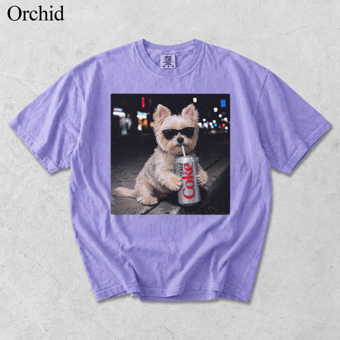 Comfort Colors Custom Pet Drinking Colorful Portrait Shirt