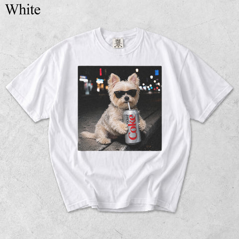 Comfort Colors Custom Pet Drinking Colorful Portrait Shirt