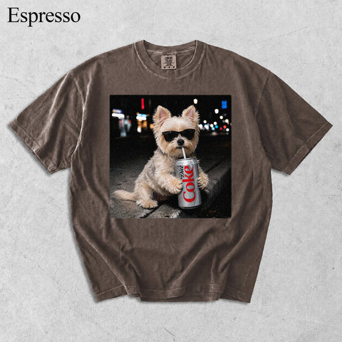 Comfort Colors Custom Pet Drinking Colorful Portrait Shirt