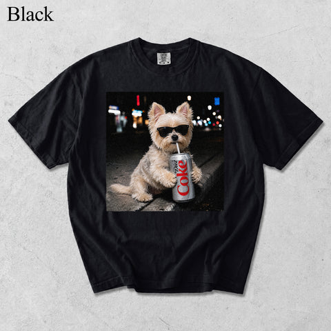 Comfort Colors Custom Pet Drinking Colorful Portrait Shirt
