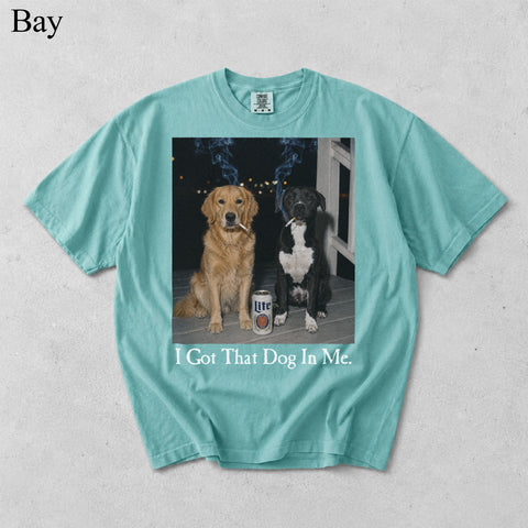 Comfort Colors I Got That Dog In Me Custom Two Pet Portrait Shirt