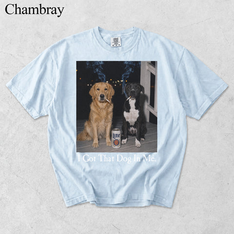 Comfort Colors I Got That Dog In Me Custom Two Pet Portrait Shirt