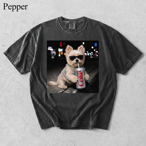 Comfort Colors Custom Pet Drinking Colorful Portrait Shirt