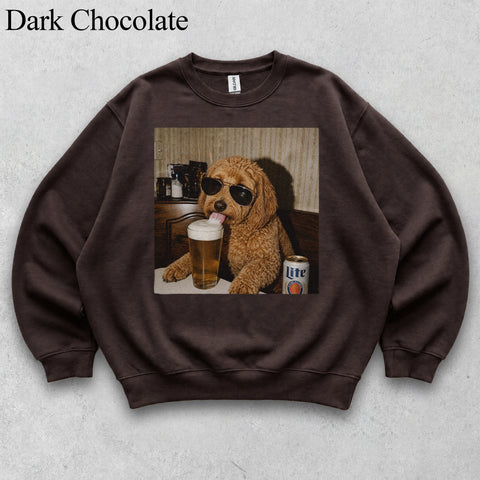 Comfort Colors Custom Pet Drinking Beer Portrait Shirt