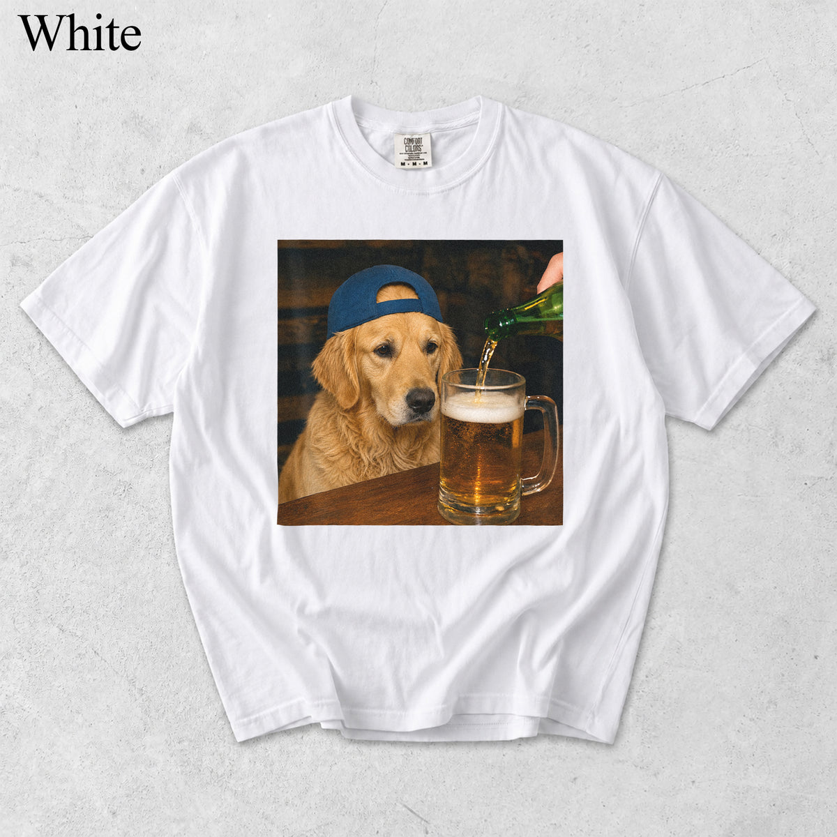 Comfort Colors Custom Pet Photo Seeing Beer Portrait Shirt