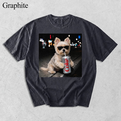 Comfort Colors Custom Pet Drinking Colorful Portrait Shirt