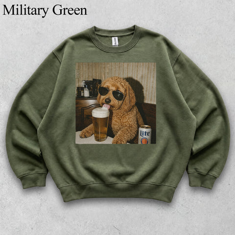Comfort Colors Custom Pet Drinking Beer Portrait Shirt