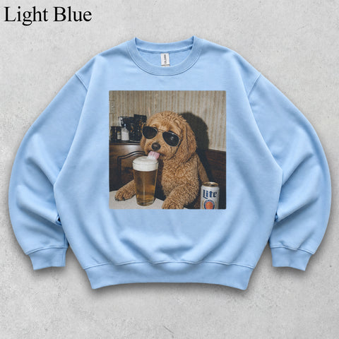 Comfort Colors Custom Pet Drinking Beer Portrait Shirt