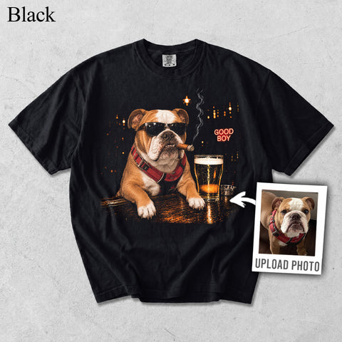 Comfort Colors Custom Pet Photo Cigar Beer Vintage Shirt