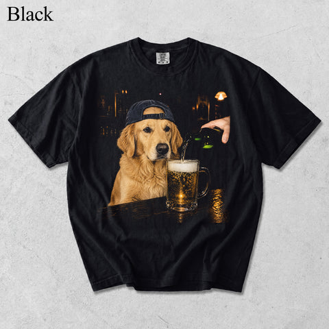 Comfort Colors Custom Pet Photo Drinking Beer Vintage Shirt