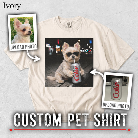 Comfort Colors Custom Pet Drinking Colorful Portrait Shirt