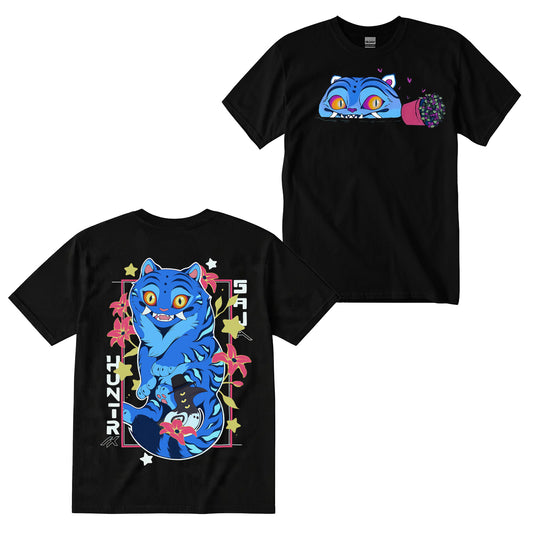 Cute Derpy Tiger And Bird 2 Sided DTG Print Graphic Youth Shirt Sweatshirt Hoodie Unisex Kpop Hunter Fan Art