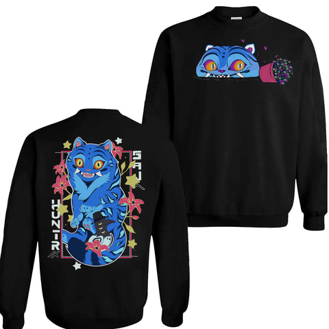 Cute Derpy Tiger And Bird 2 Sided DTG Print Graphic Youth Shirt Sweatshirt Hoodie Unisex Kpop Hunter Fan Art