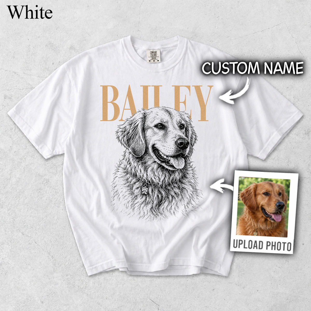 Comfort Colors Custom Pet Photo With Name Vintage Shirt