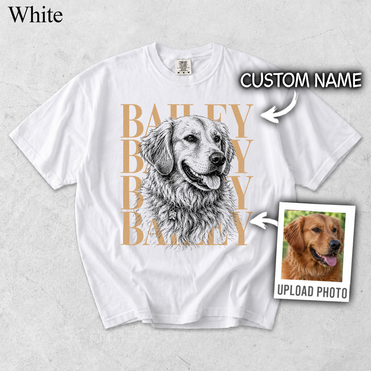 Comfort Colors Custom Pet Photo With Name II Vintage Shirt