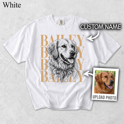 Comfort Colors Custom Pet Photo With Name II Vintage Shirt
