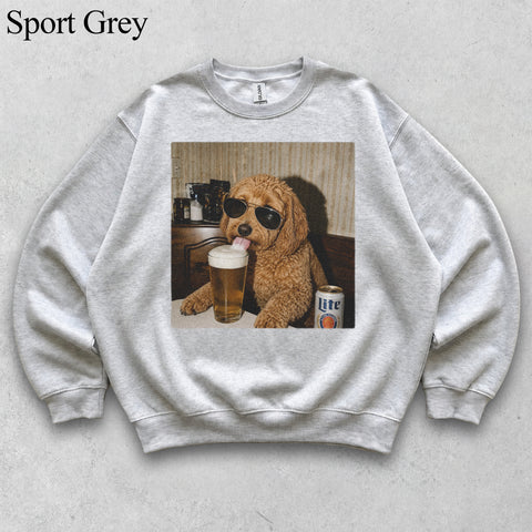 Comfort Colors Custom Pet Drinking Beer Portrait Shirt