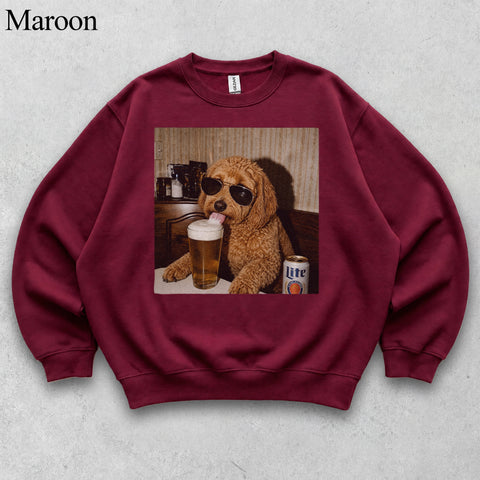 Comfort Colors Custom Pet Drinking Beer Portrait Shirt