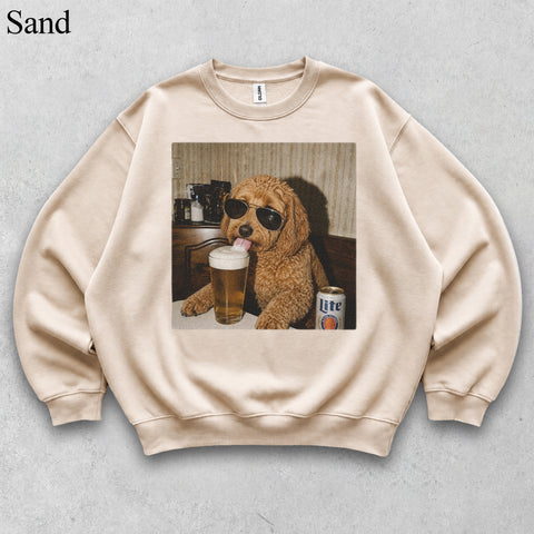 Comfort Colors Custom Pet Drinking Beer Portrait Shirt