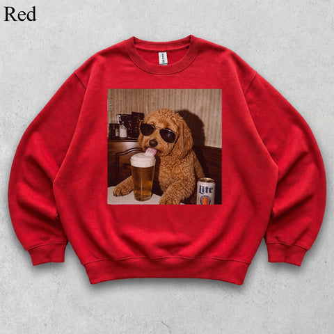 Comfort Colors Custom Pet Drinking Beer Portrait Shirt