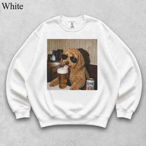 Comfort Colors Custom Pet Drinking Beer Portrait Shirt
