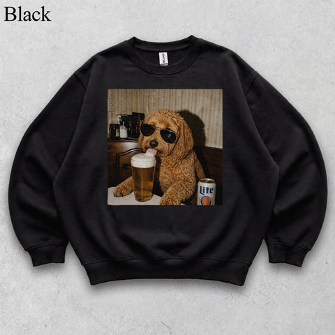Comfort Colors Custom Pet Drinking Beer Portrait Shirt