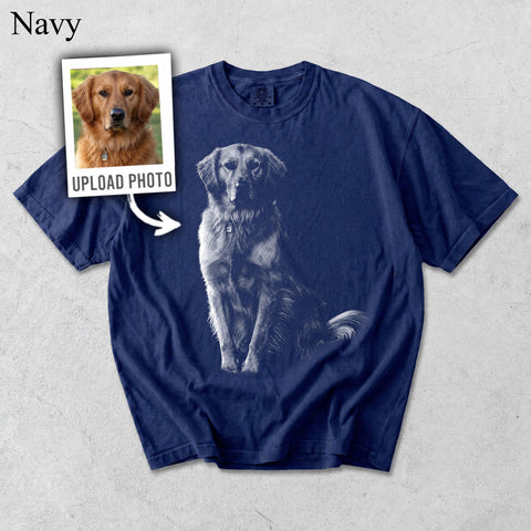 Comfort Colors Custom Pet Photo Vintage Portrait Shirt