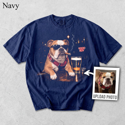Comfort Colors Custom Pet Photo Cigar Beer Vintage Shirt