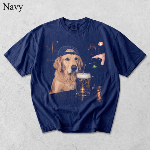 Comfort Colors Custom Pet Photo Drinking Beer Vintage Shirt