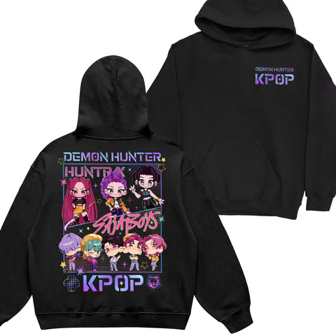Cute Saja Boy Huntrix Chibi 2 Sided DTG Print Graphic Youth Shirt Sweatshirt Hoodie Unisex Kpop Hunter Fan Art