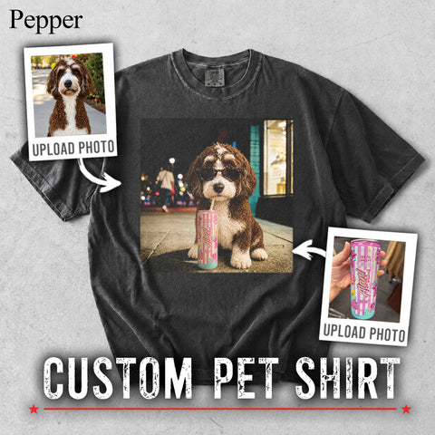 Comfort Colors Custom Pet Drinking Portrait II Shirt