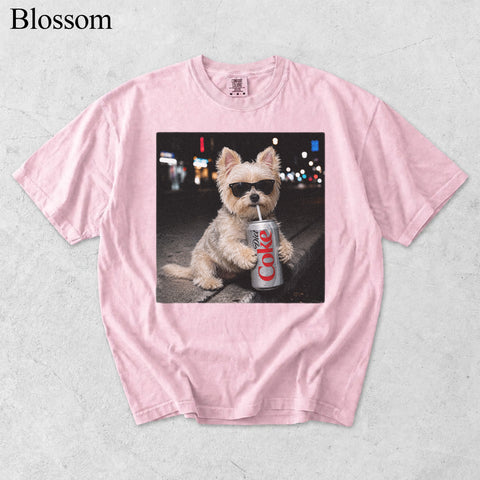Comfort Colors Custom Pet Drinking Colorful Portrait Shirt
