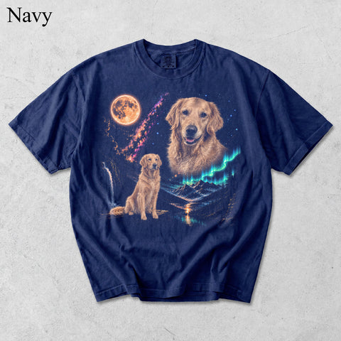Comfort Colors Custom Pet Photo Aurora Moon Vintage Shirt