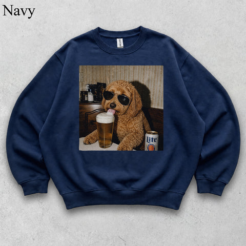 Comfort Colors Custom Pet Drinking Beer Portrait Shirt
