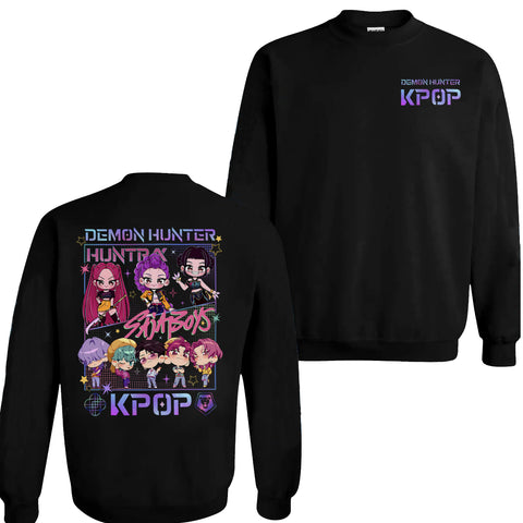 Cute Saja Boy Huntrix Chibi 2 Sided DTG Print Graphic Youth Shirt Sweatshirt Hoodie Unisex Kpop Hunter Fan Art