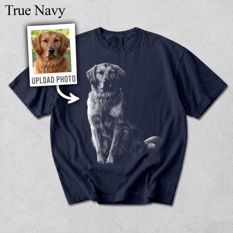 Comfort Colors Custom Pet Photo Vintage Portrait Shirt