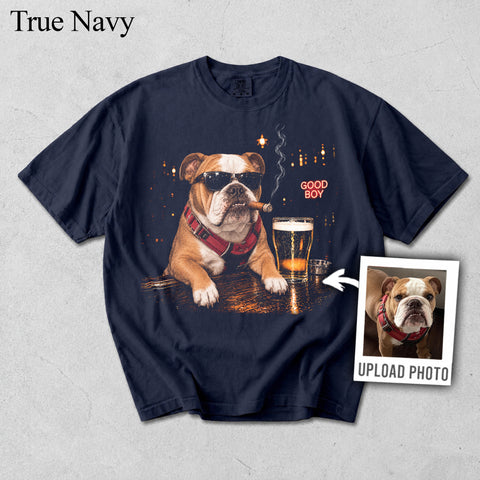 Comfort Colors Custom Pet Photo Cigar Beer Vintage Shirt