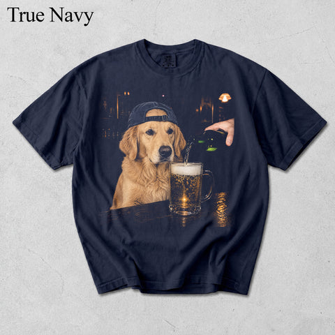 Comfort Colors Custom Pet Photo Drinking Beer Vintage Shirt
