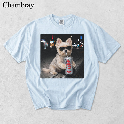 Comfort Colors Custom Pet Drinking Colorful Portrait Shirt