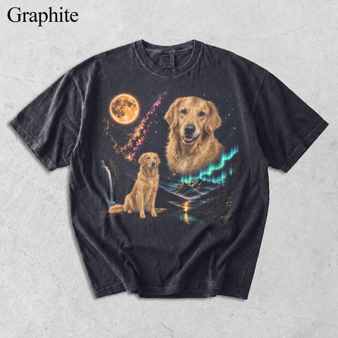 Comfort Colors Custom Pet Photo Aurora Moon Vintage Shirt