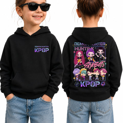 Cute Saja Boy Huntrix Chibi 2 Sided DTG Print Graphic Youth Shirt Sweatshirt Hoodie Unisex Kpop Hunter Fan Art