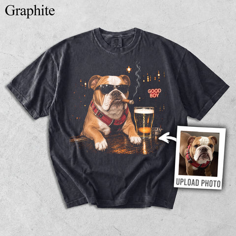 Comfort Colors Custom Pet Photo Cigar Beer Vintage Shirt
