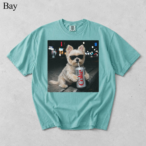 Comfort Colors Custom Pet Drinking Colorful Portrait Shirt