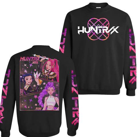 Limited Sparking Huntrix Girl Sleeves Youth Hoodie Sweatshirt Unisex Kpop Hunter Graphic Fan Art