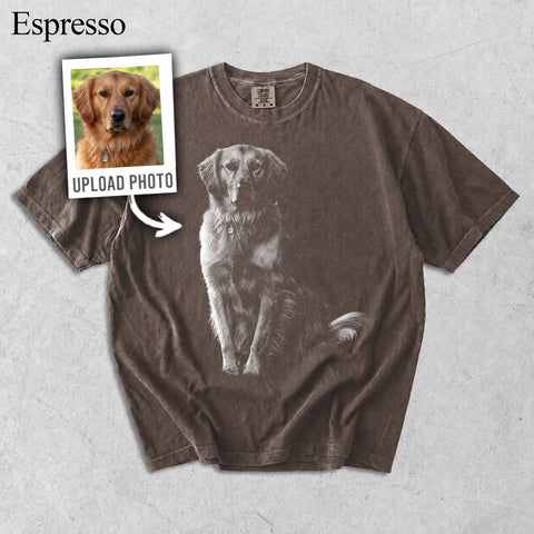 Comfort Colors Custom Pet Photo Vintage Portrait Shirt
