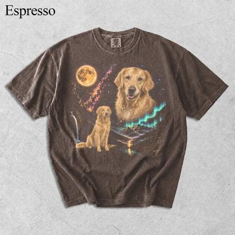 Comfort Colors Custom Pet Photo Aurora Moon Vintage Shirt