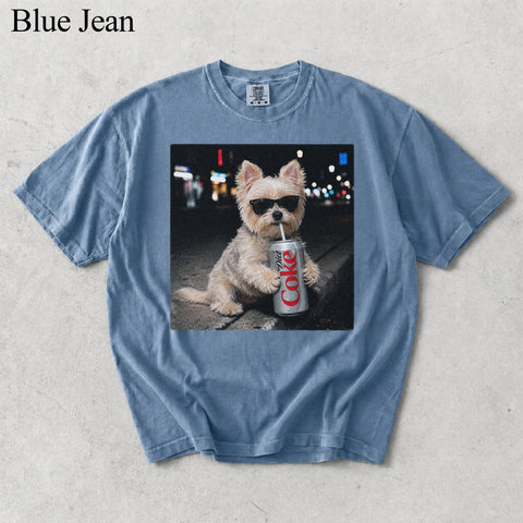 Comfort Colors Custom Pet Drinking Colorful Portrait Shirt