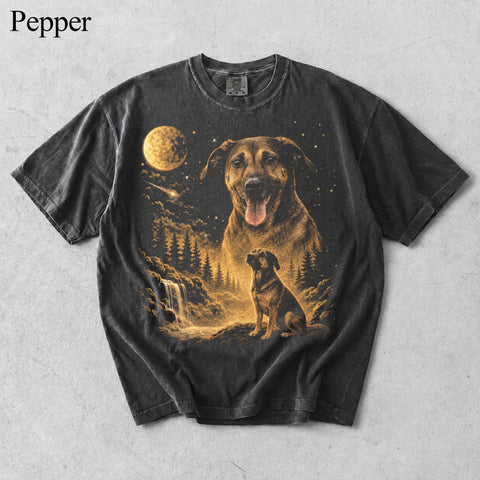 Comfort Colors Custom Pet Photo Howling to The Moon II Vintage Shirt
